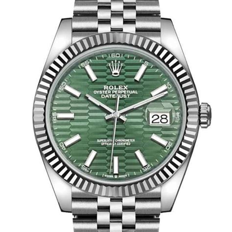 rolex fluted motif dial green